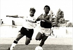 Gigi Prete in azione con Beppe Iachini Empoli calcio